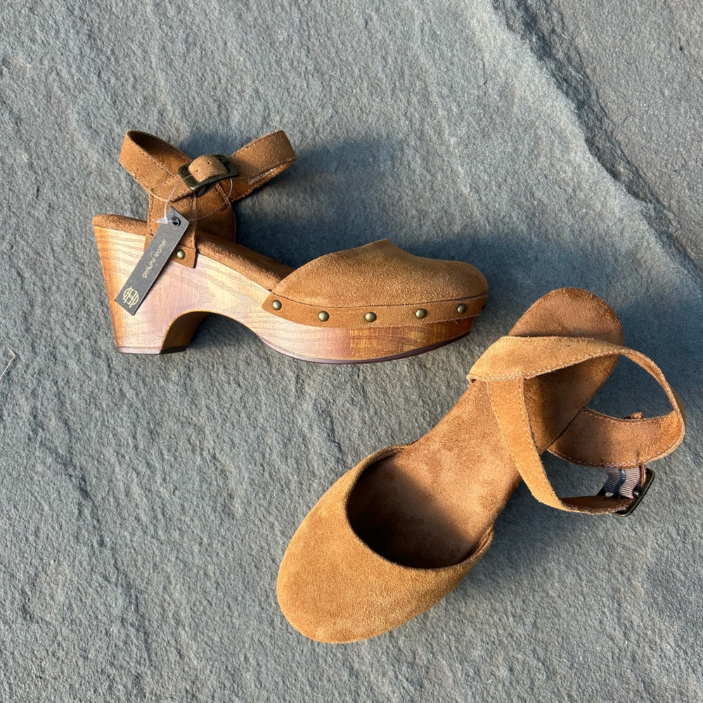 Leather Clog Heels